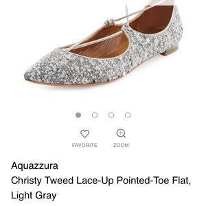 Aquazzura tweed christy lace up flats